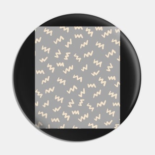 Gray  Abstract Mudcloth Lines Pattern Pin