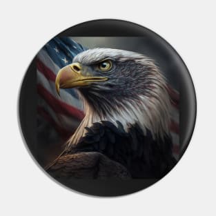 Traditional American Eagle with the Flag Pin