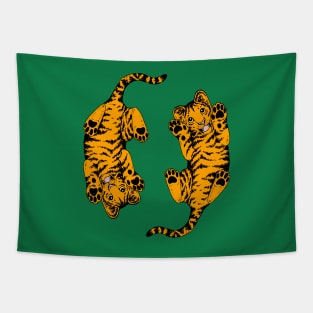 Twin Tiger Cubs Tapestry