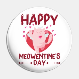 Valentines Day Happy Meowentine's Day Cat Lover Pin