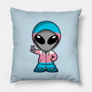 Space Alien Trans Pride Colors Pillow