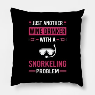 Wine Drinker Snorkeling Snorkelling Snorkel Snorkeler Pillow