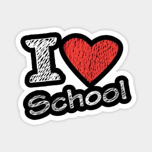 I love My School Charcoal Slogan. Back to school. Hello School Autumn Graphic design print Magnet