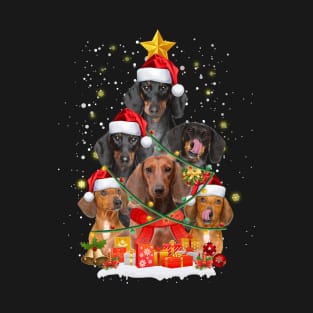 Funny Corgi Dog Christmas Tree Gift Xmas for Men Women T-Shirt