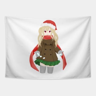 Christmas Anime Girl Tapestry