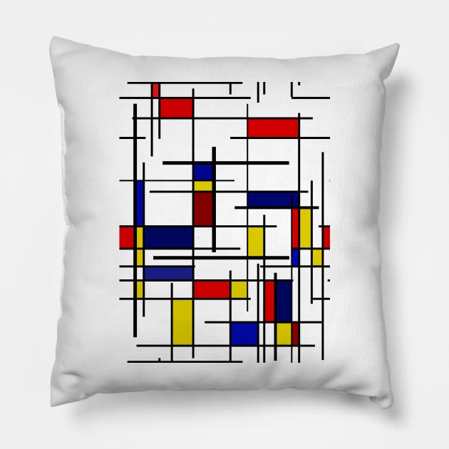 Mondrian Pattern Pillow by DigitalShards