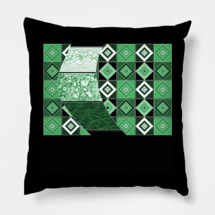 waves and risk patterns in the city outbreak ecopop art design Pillow