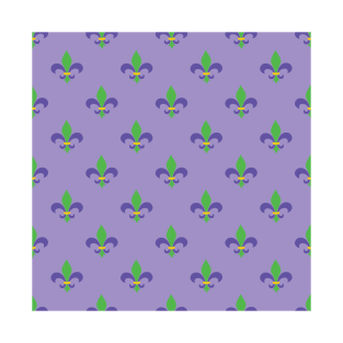 Fleur-de-lis pattern on a purple background. T-Shirt