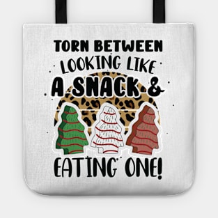 Torn Between Looking Like A Snack And Eating One Santa Christmas Cakes - Vintage Leopard Christmas Tree Cakes Tote