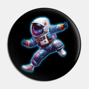 Funny Astronaut Dancing In Space Pin