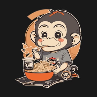 Kawaii Monkey Ramen T-Shirt