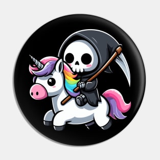 Cute Reaper Riding Unicorn Pin