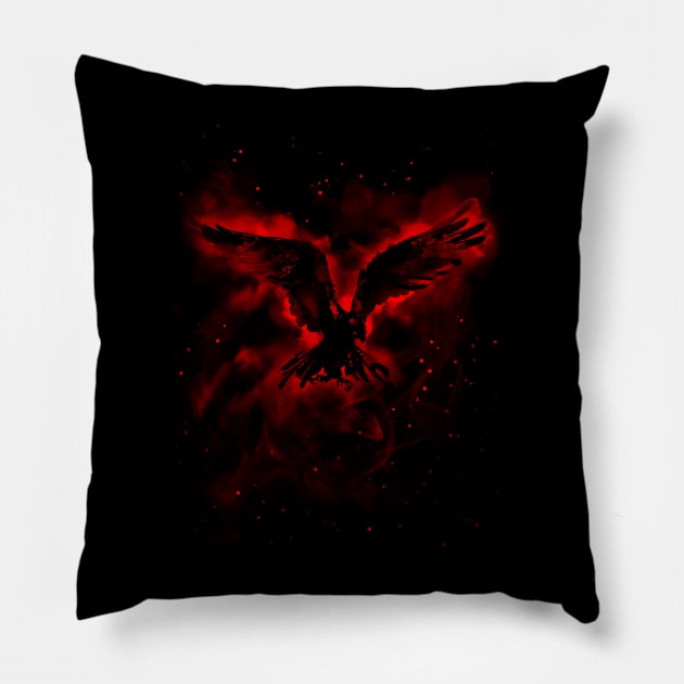 Phoenix Flying In Space - Galactic Flight Pillow by Area31Studios