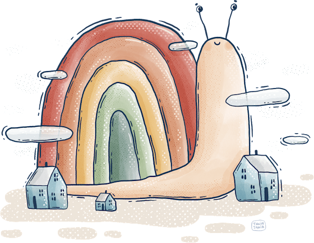 Rainbow Snail Kids T-Shirt by Tania Tania