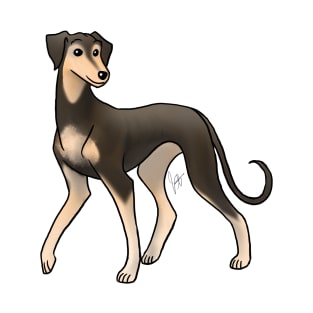 Dog - Saluki - Smooth Coat Black and Tan T-Shirt