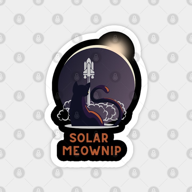 Solar Eclipse Cat Magnet by Fj Greetings