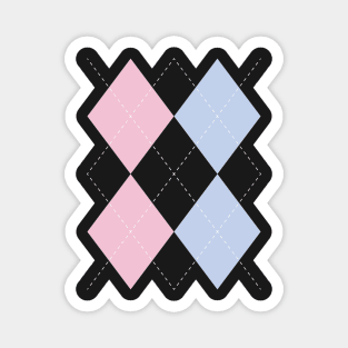 pink + blue argyle Magnet