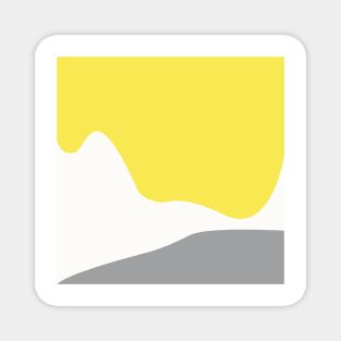 Modern Abstract Yellow and Grey Landscape Print Magnet