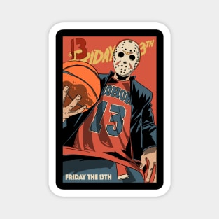 Friday 13 Basketball Magnet