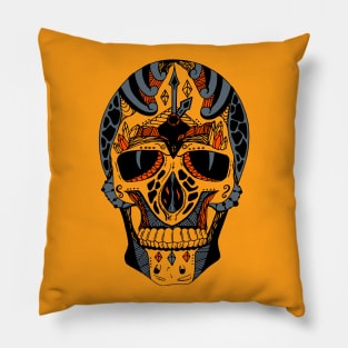 Orangrey Time Skull Pillow