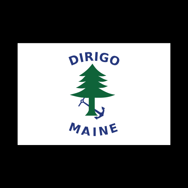Merchant and Marine Flag of Maine by Wickedcartoons