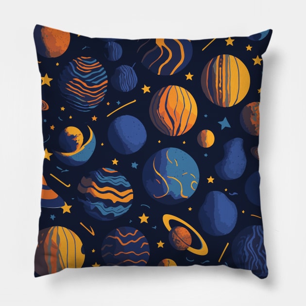 Starry Night Planet Pattern Design for Space Lovers Pillow by star trek fanart and more