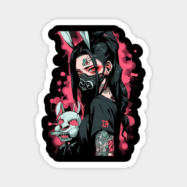 Bunny girl senpai Ninja Gas Mask Magnet by MikeyMeta