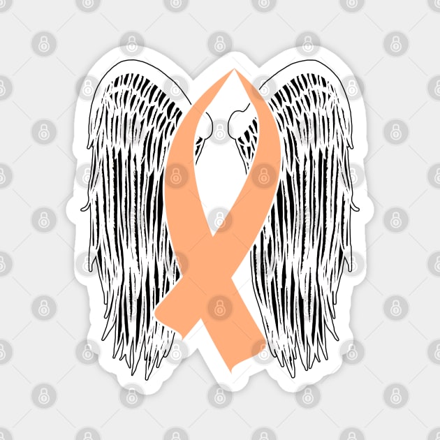 Winged Awareness Ribbon (Peach) Magnet by BlakCircleGirl