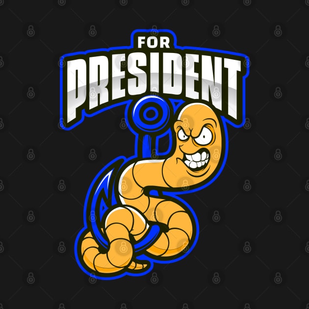 Funny Worm for President by Boga