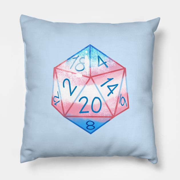 Trans Pride D20 Dice Pillow by theoneKierce