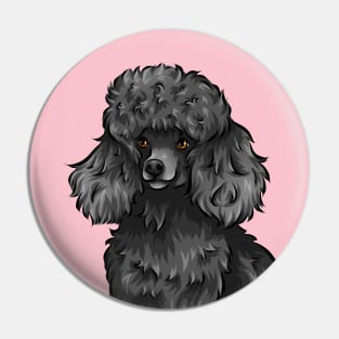 Cute Black Toy Poodle Dog Pin