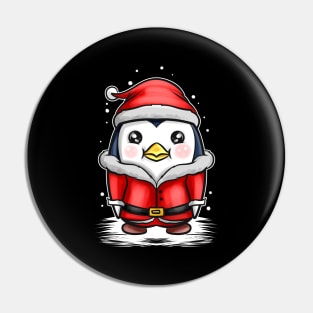 Kawaii Cute Penguin Santa Dress In Snow For Christmas Pin