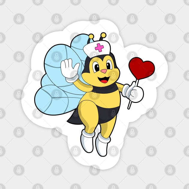 Bee as Nurse with Heart Magnet by Markus Schnabel