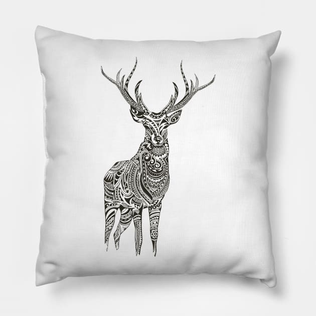 Polynesian Deer Pillow by huebucket