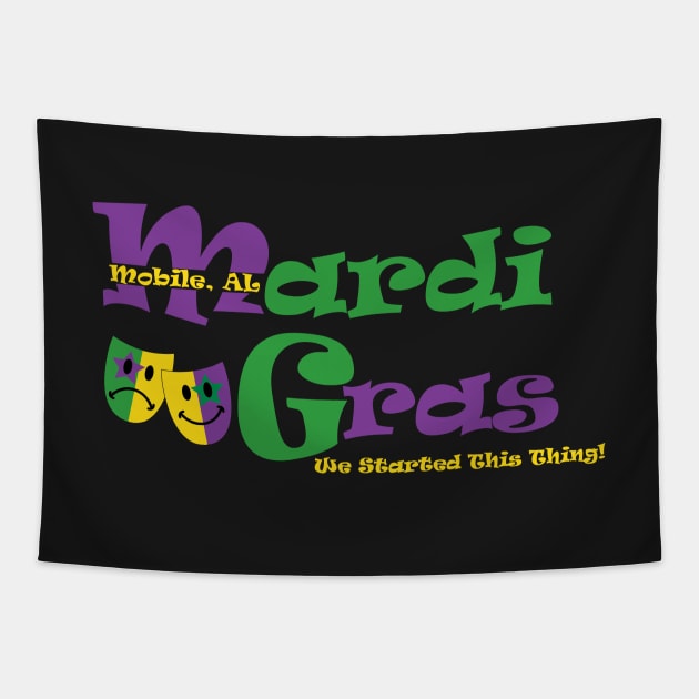 Mobile Mardi Gras Tapestry by TheAparrelPub