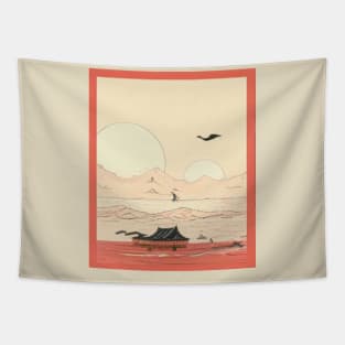 JAPANESE WOODBLOCK PRINT Tapestry