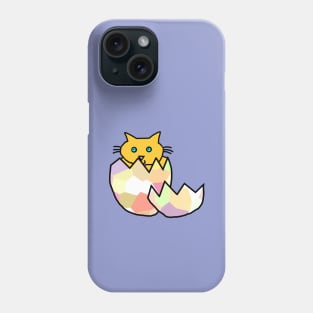 Yellow Cat Hatching from Easter Egg as Chonk Kitten Phone Case