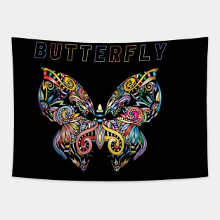 Butterfly Mandala T-Shirt Tapestry