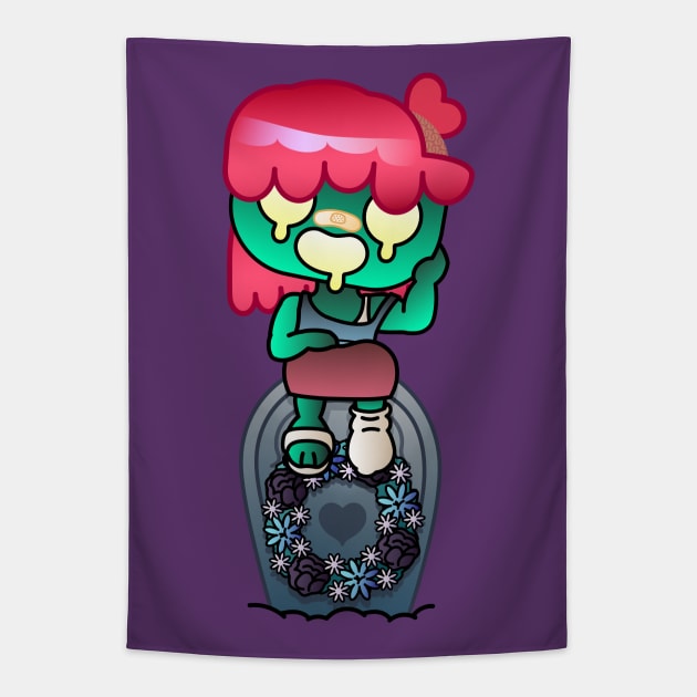 Tombstone Casual - For Zombie Girls Tapestry by JPenfieldDesigns