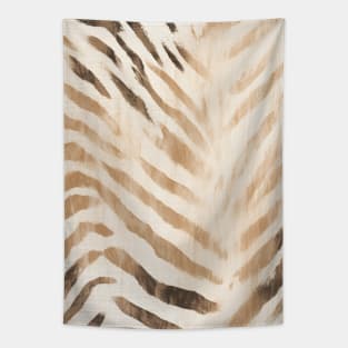 Taupe Animal Print Zebra Stripes Tapestry