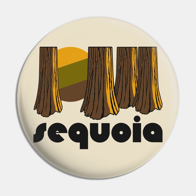 Retro Sequoia ))(( Tourist Souvenir National Park Design Pin by darklordpug