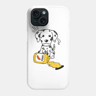 Cute dalmatian Spilled a jar of mustard sauce Phone Case