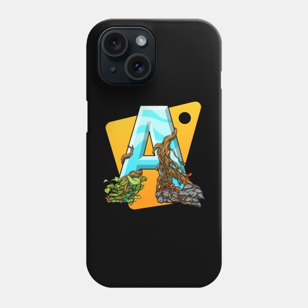 Aquascape in Letter A with Background Phone Case by Om Fery