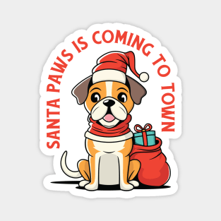 Santa Paws Christmas Dog Magnet