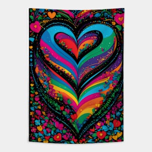 Colourful heart valentine's day gift Tapestry