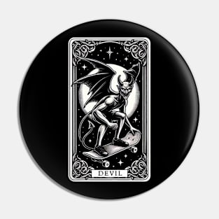 Devil on a Skateboard Tarot Pin