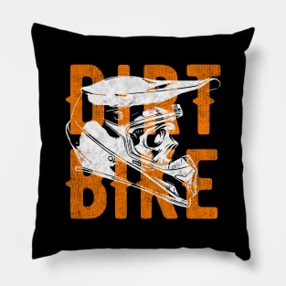 Skull - dirt bike Pillow