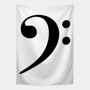 Bass Clef Black Tapestry