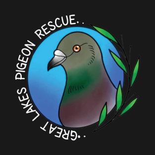 Great Lakes Pigeon Rescue Logo - White Letters T-Shirt