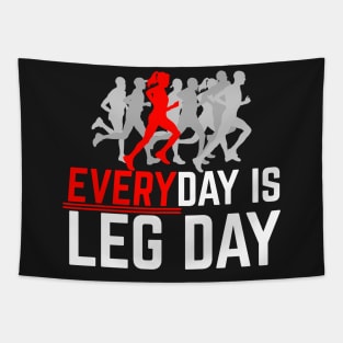 Everyday Is Leg Day Female Running Tapestry